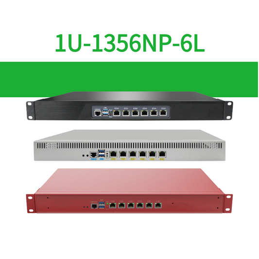 1U Rackmount Network Appliance Integrated Intel 8th Gen Core Processors 6x 2.5GbE I226V for Firewall VPN Server 1U-1356NP-6L