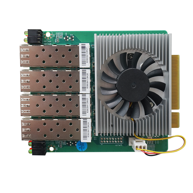 Horizontal PCI-E Fiber Optic Card Intel Chipset Dual-port Quad-port SFP