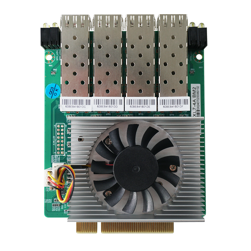 Horizontal PCI-E Fiber Optic Card Intel Chipset Dual-port Quad-port SFP