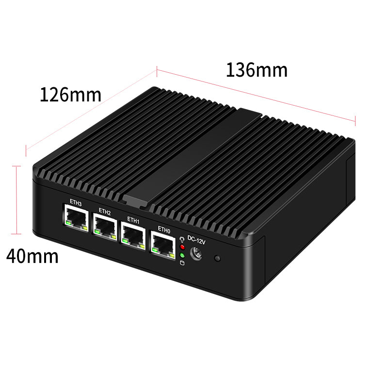 Fanless Network Appliance Integrated Intel Celeron Processor 4-Port 1Gigabit Compatible with Pfsense Sophos Arista G30-1170NP-4L