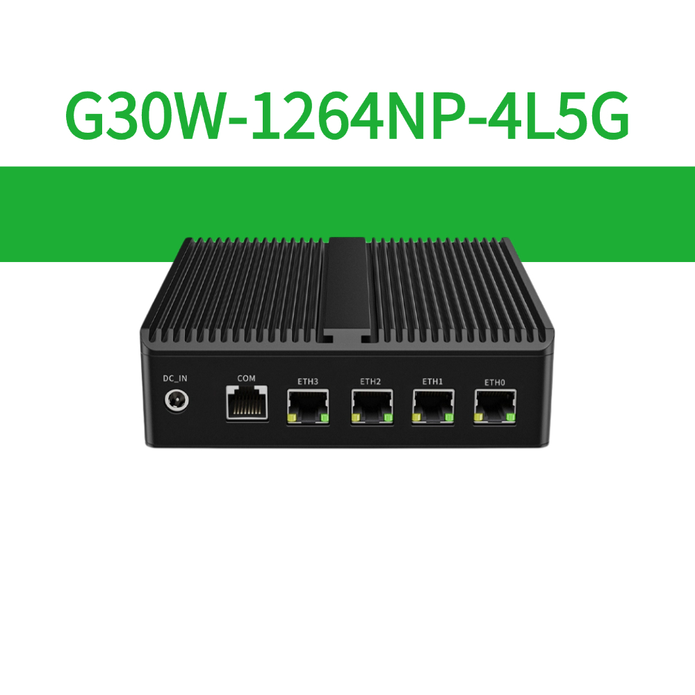 Fanless Mini Gateway with Intel N-series Processor 4-Port 2.5G RJ45 Port Expandable LTE 5G Module for Building Firewall IoT Gateway Industrial PC G30W-1264NP-4L5G