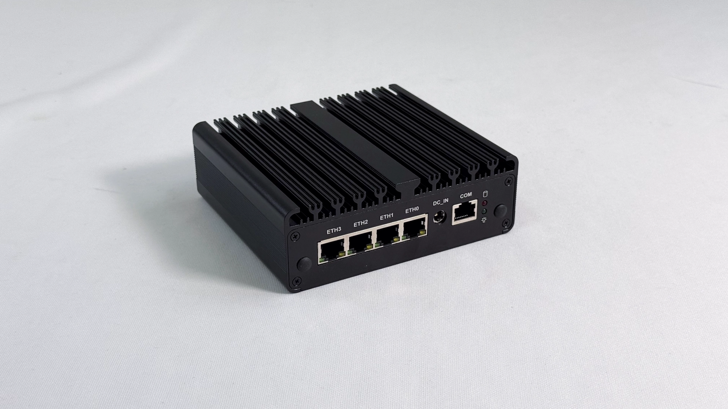 Mini Fanless Network Appliance Integrated Alder Lake N100 4-port RJ45 2.5G Compatible with Pfsense Vyos Mikrotik OpenWrt for Firewall Virtual Machine Soft Router H30S-1264NP-4L