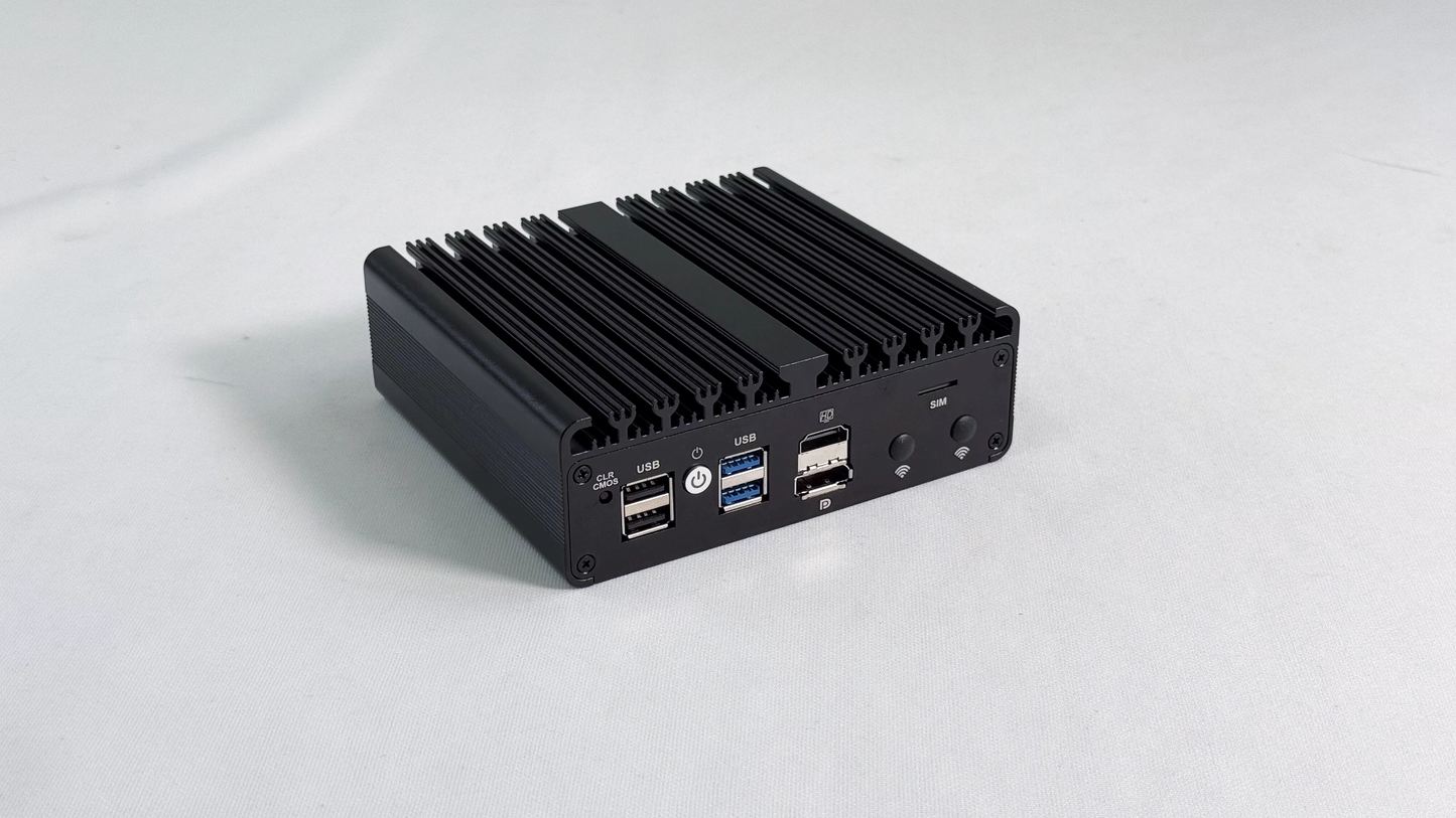 Mini Fanless Network Appliance Integrated Alder Lake N100 4-port RJ45 2.5G Compatible with Pfsense Vyos Mikrotik OpenWrt for Firewall Virtual Machine Soft Router H30S-1264NP-4L
