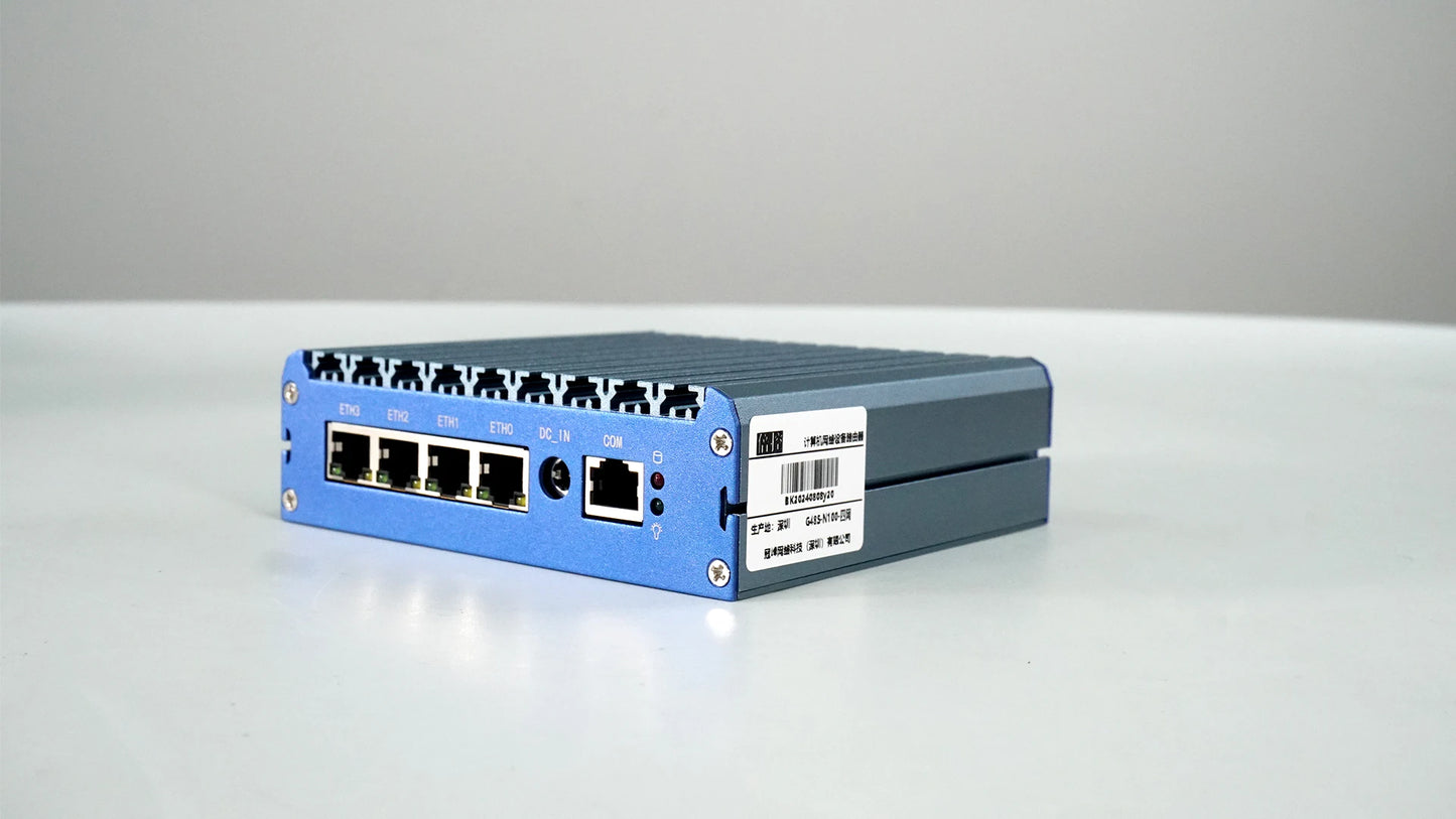 Mini Fanless Network Appliance Integrated Alder Lake N100 4-port RJ45 2.5G Compatible with Pfsense Vyos Mikrotik OpenWrt for Firewall Virtual Machine Soft Router G30S G48S-1264NP-4L