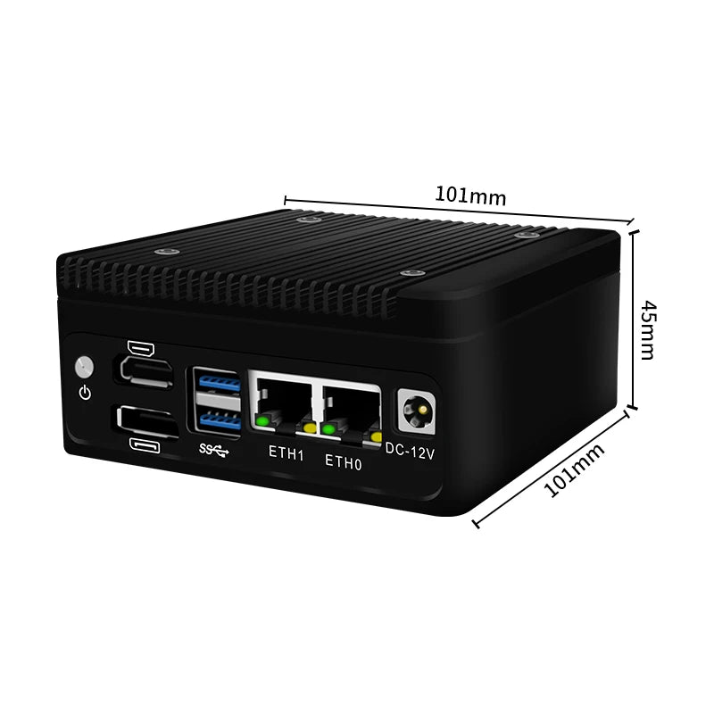 Mini Network Appliance with N100 Dual Port 2.5G Ethernet Suitable for Embedded Terminal Firewall Edge Gateway Smart Home H9-1264-2L X86Pi