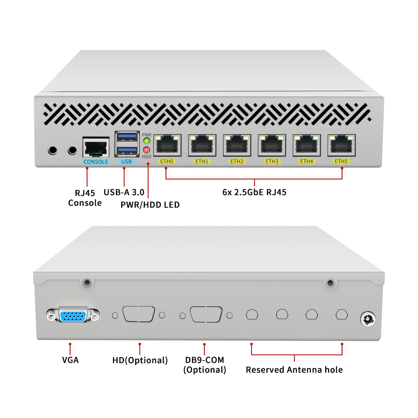 Desktop Network Appliance with Intel 11th Gen Processors 6x 2.5GbE Ports Build Firewall Home Server SD-WAN OTS-1449NP-6L
