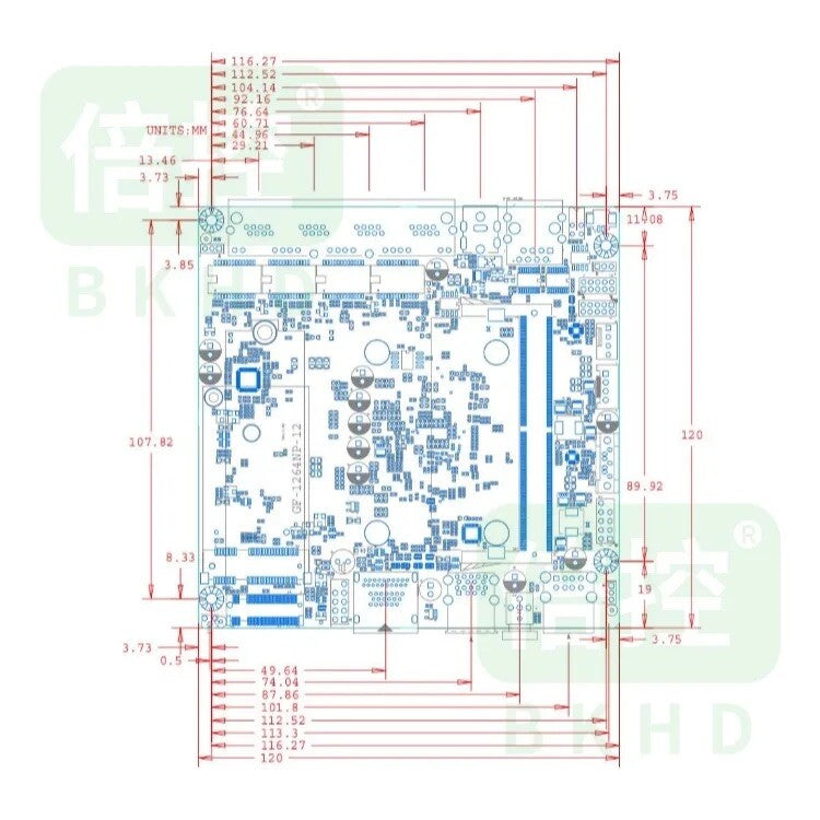 Network Motherboard 4 Ports 2.5G Ethernet Inside N100 Core i3-N300 Nano ITX Suitable Routers Firewalls Embedded BKHD 1264NP-12-4L