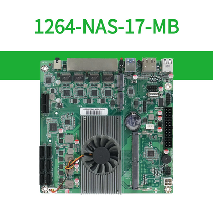 Mini-ITX Motherboard for NAS Home Server Compatible TrueNAS ESXi 4LAN 2.5GbE 2xM.2 6xSATA BKHD 1264-NAS-MB