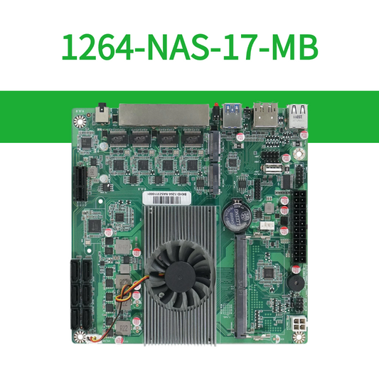 Mini-ITX Motherboard for NAS Home Server Compatible TrueNAS ESXi 4LAN 2.5GbE 2xM.2 6xSATA BKHD 1264-NAS-MB