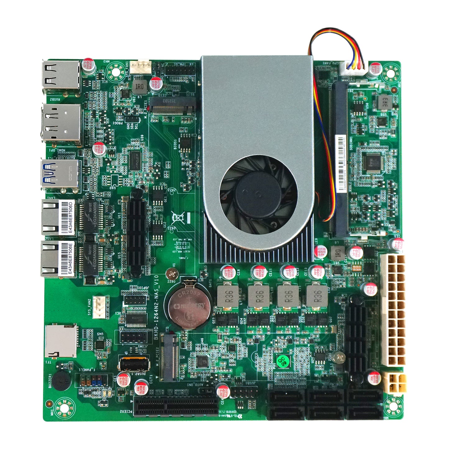1264N2-NAS Mini-ITX NAS Motherboard with 6×SATA and Dual 2.5GbE LAN