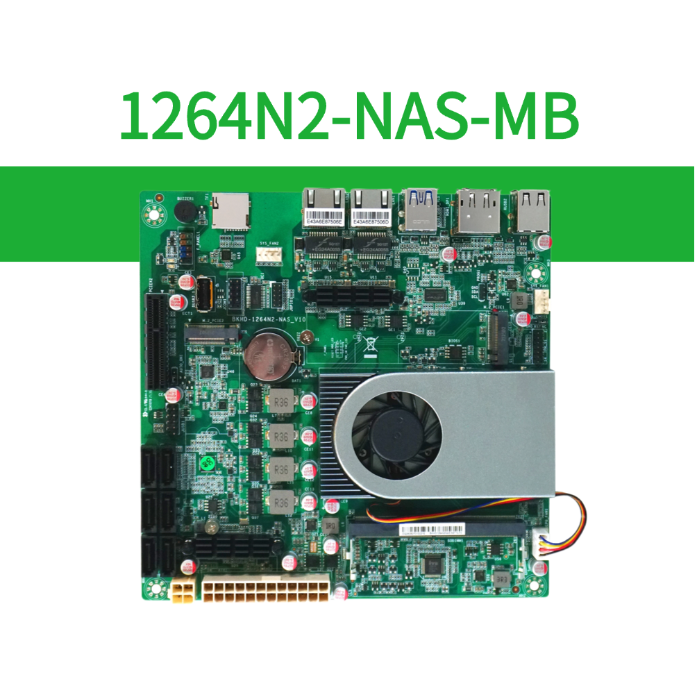 1264N2-NAS Mini-ITX NAS Motherboard with 6×SATA and Dual 2.5GbE LAN