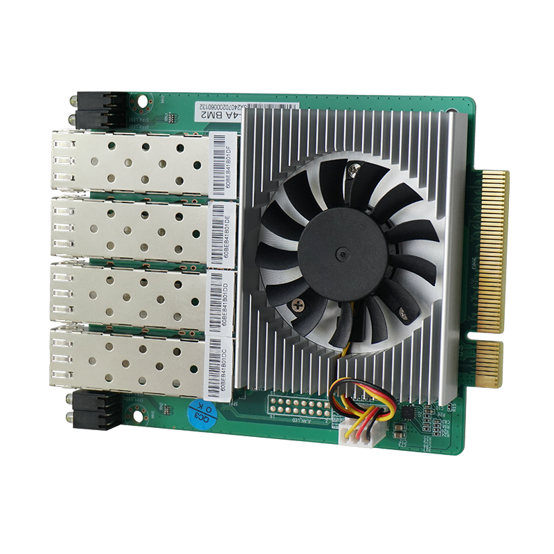 Horizontal PCI-E Fiber Optic Card Intel Chipset Dual-port Quad-port SFP