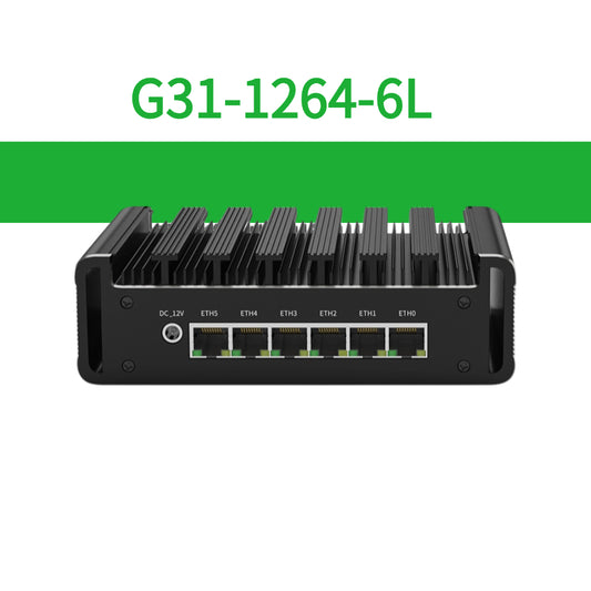 Fanless Network Appliance with Intel N100 N150 6 Ports 2.5G Ethernet Intel i226 for Firewall Router Virtual Machine G31-1264-6L