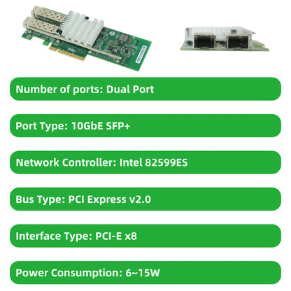 Standard PCI-E Optic Card Intel Chipset Dual Port Quad Port 10G SFP+