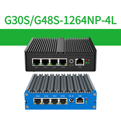 Mini Fanless Network Appliance Integrated Alder Lake N100 4-port RJ45 2.5G Compatible with Pfsense Vyos Mikrotik OpenWrt for Firewall Virtual Machine Soft Router G30S G48S-1264NP-4L