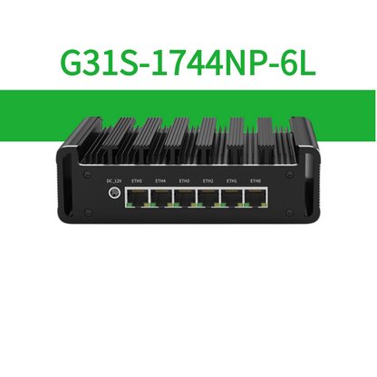 Fanless Network Appliance with Integrated Intel 12th Gen Pentium Processor, 6 2.5GbE Ports for Firewall, VPN, and Home Server G31S-1744NP-6L