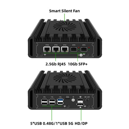 Network Appliance for Firewall Server Home NAS Virtual Machine Dual Port 10G SFP+ and 3 Ports 2.5G Ethernet BKHD-H31F-1264-SFP