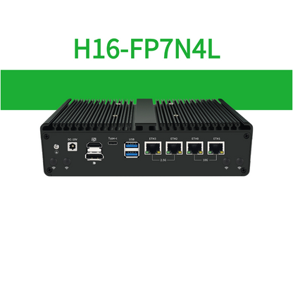 H16-FP7N4L Fanless AMD Ryzen Embedded System with 2×10GbE and 4×M.2