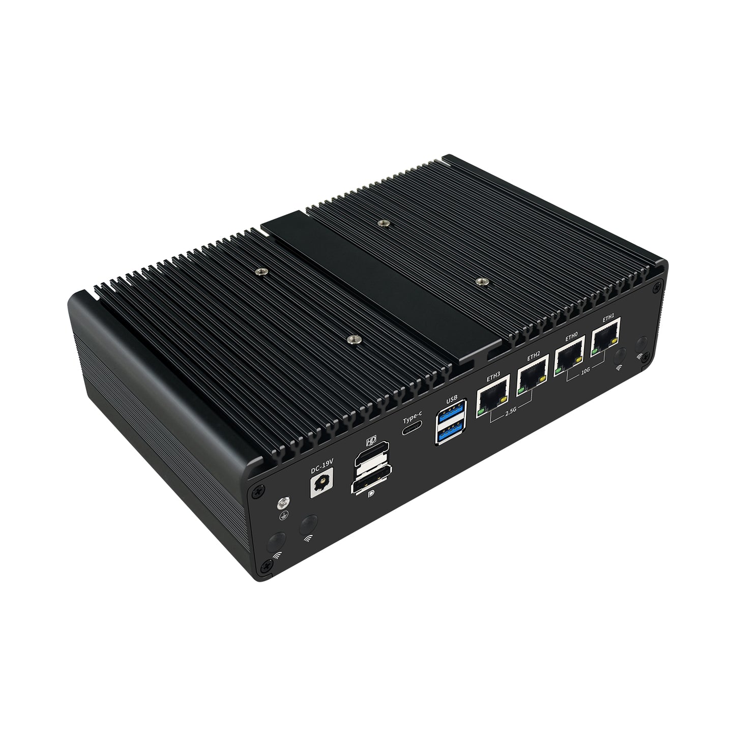 H16-FP7N4L Fanless AMD Ryzen Embedded System with 2×10GbE and 4×M.2
