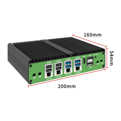 H16x-1356-4L6C Fanless Industrial PC with 4×GbE LAN, 6×COM and 16-Channel GPIO