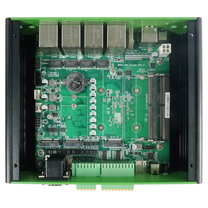 H16x-1356-4L6C Fanless Industrial PC with 4×GbE LAN, 6×COM and 16-Channel GPIO