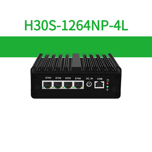 Mini Fanless Network Appliance Integrated Alder Lake N100 4-port RJ45 2.5G Compatible with Pfsense Vyos Mikrotik OpenWrt for Firewall Virtual Machine Soft Router H30S-1264NP-4L