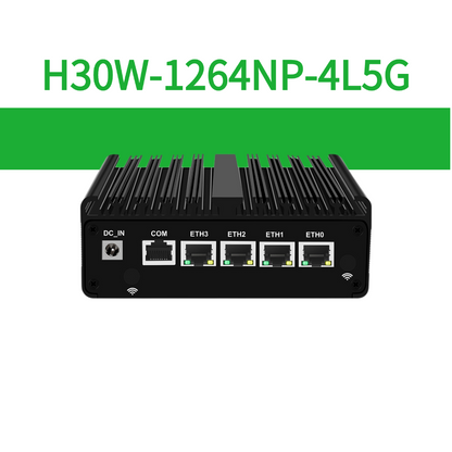 H30W-1264NP-4L5G 4G/5G Industrial Edge Computer, Intel N-Series, 4×2.5GbE LAN, Dual SIM, Fanless Mini PC