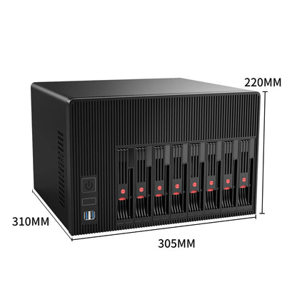 C612NP 8-Bay NAS Server with Xeon E5-2650 v4 12 Cores 24 Threads Compatible with FreeNAS TrueNAS ESXi Proxmox VE Expandable PCIe x16