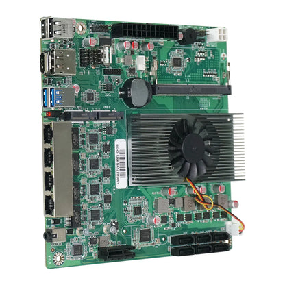 Mini-ITX Motherboard for NAS Home Server Compatible TrueNAS ESXi 4LAN 2.5GbE 2xM.2 6xSATA BKHD 1264-NAS-MB