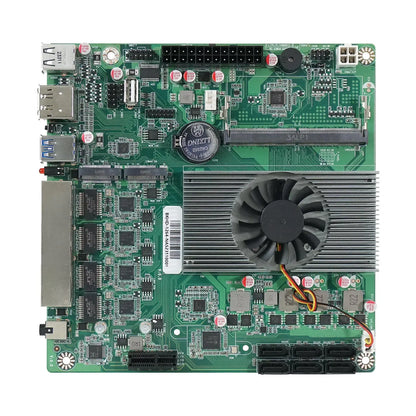 Mini-ITX Motherboard for NAS Home Server Compatible TrueNAS ESXi 4LAN 2.5GbE 2xM.2 6xSATA BKHD 1264-NAS-MB