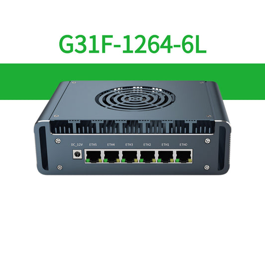 Network Appliance with Silent Fan Intel N100 N150 6 Ports 2.5G Ethernet Intel i226 for Firewall Router Virtual Machine G31F-1264-6L