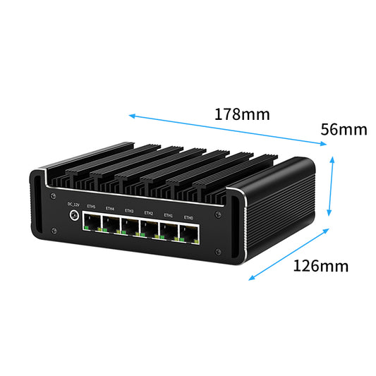 Fanless Network Appliance with Intel N100 N150 6 Ports 2.5G Ethernet Intel i226 for Firewall Router Virtual Machine G31-1264-6L
